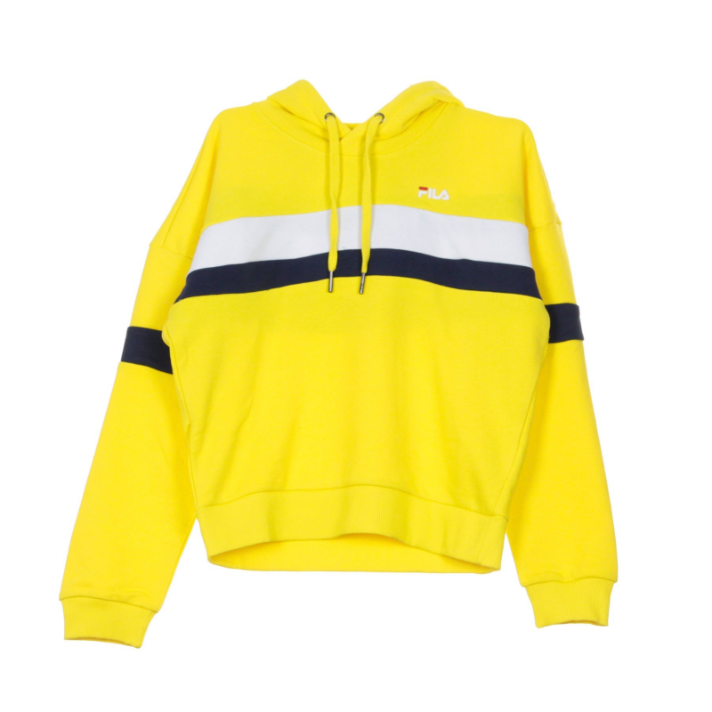 Leichter, verkurzter Damen-Hoodie Ella Empire Gelb/HellweiB/Schwarz