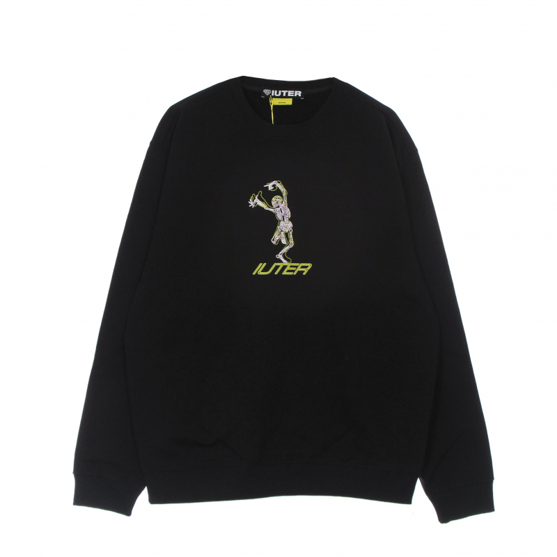 Herren-Skelett-Sweatshirt mit Rundhalsausschnitt, Schwarz