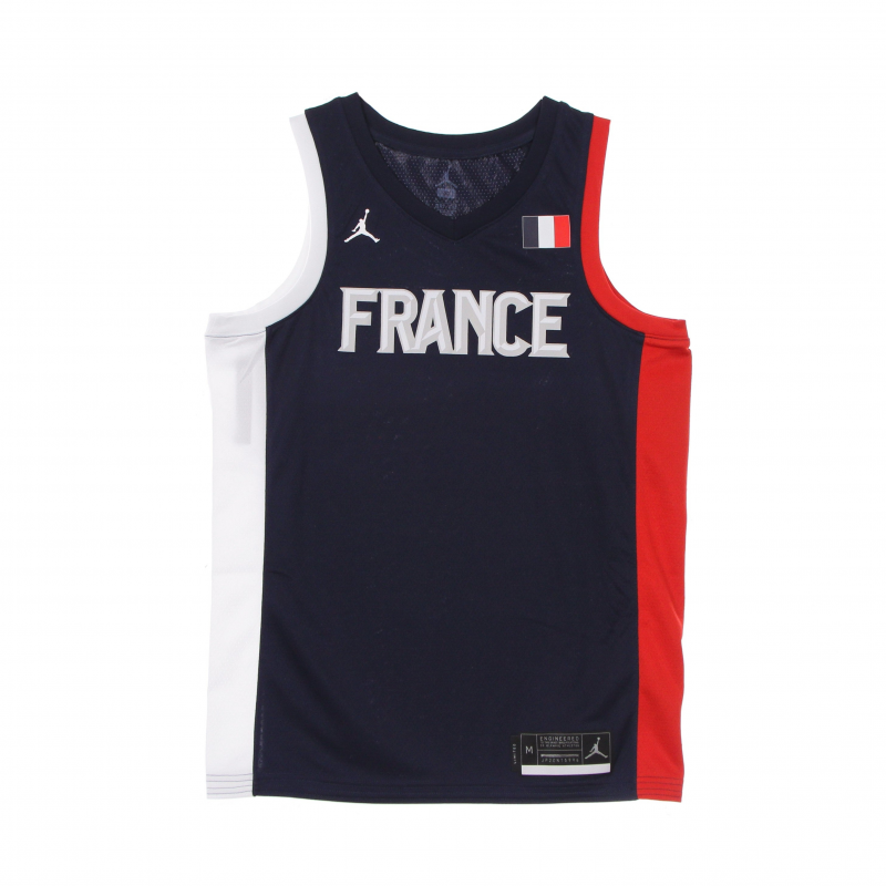 Herren-Basketball-Tanktop Olympics Nike Jersey Limited France Road College Marineblau/WeiB