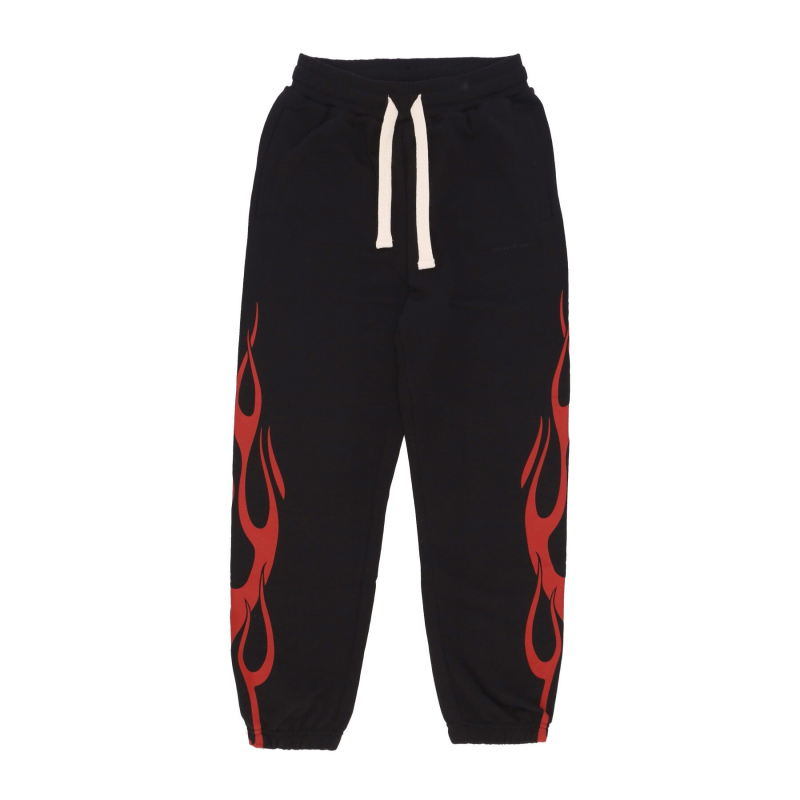Leichte Herren-Trainingshose Flames Pants Schwarz/Rot