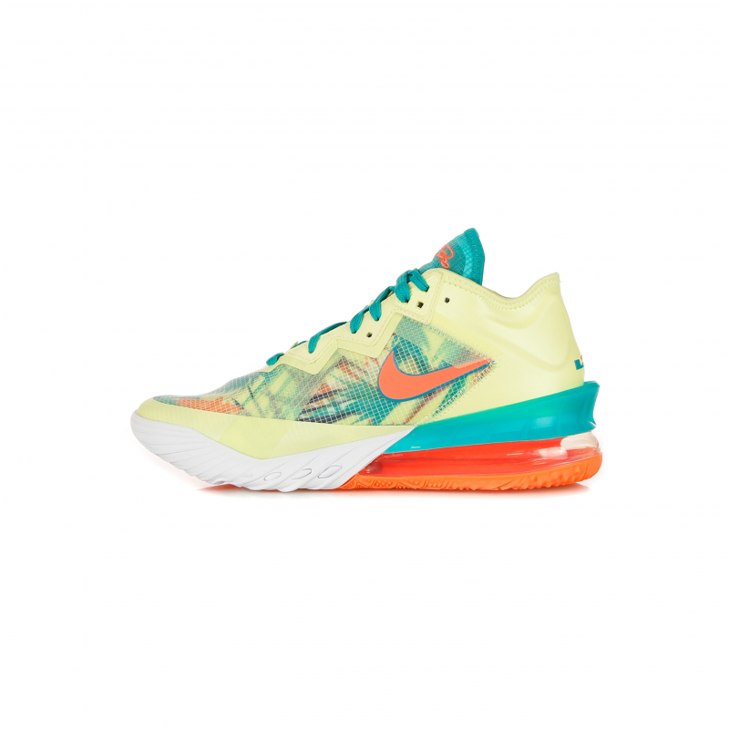 Lebron Xviii Low Herren-Basketballschuh White Lime/Bright Mango/New Green