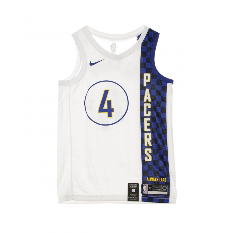 Herren-Basketball-Tanktop Nba Swingman Jersey City Edititon Nr. 4 Victor Oladipo Indpac WeiB/Rush Blue