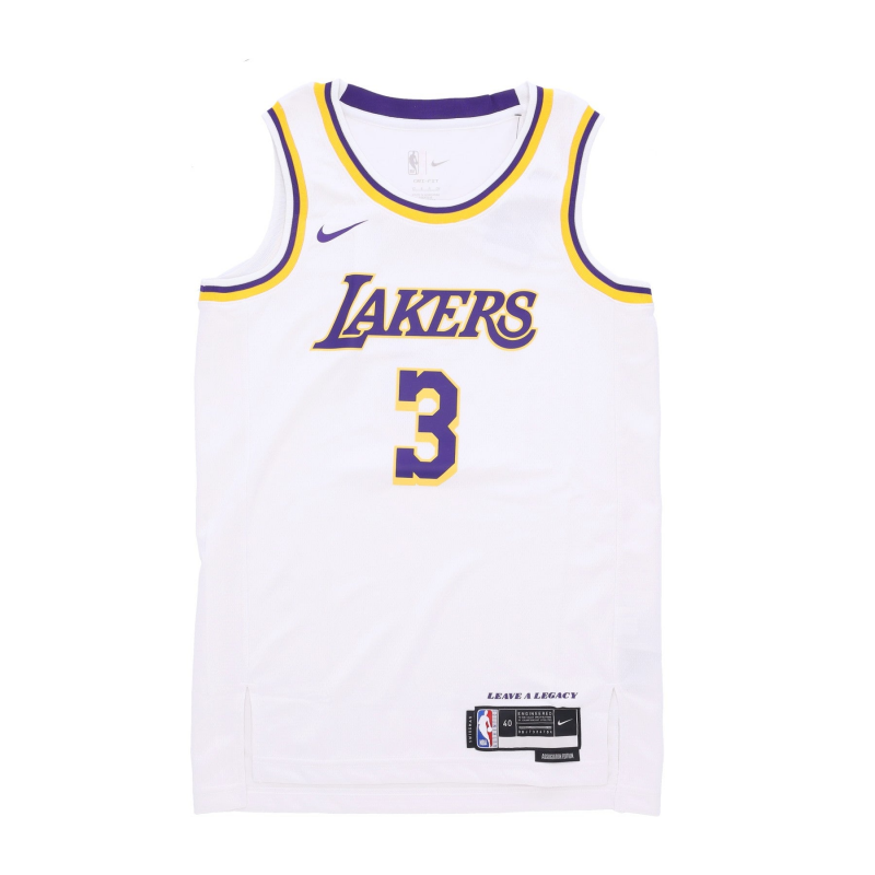 Herren-Basketball-Tanktop NBA Association Edition 22 Dri-Fit Swingman-Trikot Nr. 3 Anthony Davis Loslak WeiB