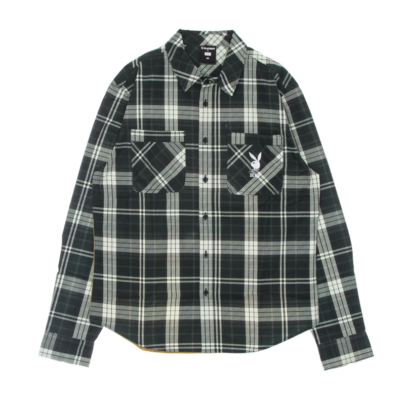 Monarch Herren Langarmshirt L/s Flannel X Playboy Schwarz