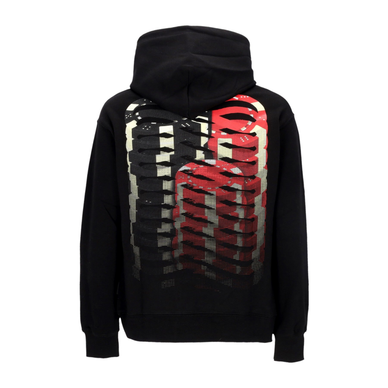 Leichtes Herren-Sweatshirt mit Kapuze, Ribs Blind Hoodie, Schwarz