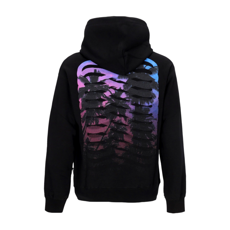 Leichtes Herren-Sweatshirt mit Kapuze, Ribs Sunset Hoodie, Schwarz
