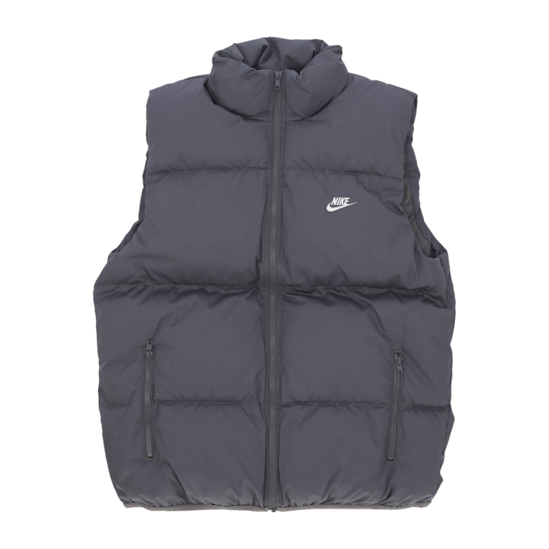 Club Puffer Vest Herren armellose Daunenjacke Eisengrau/WeiB