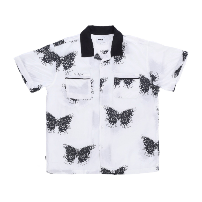 Outcome Woven Herren Kurzarmhemd WeiB Multi