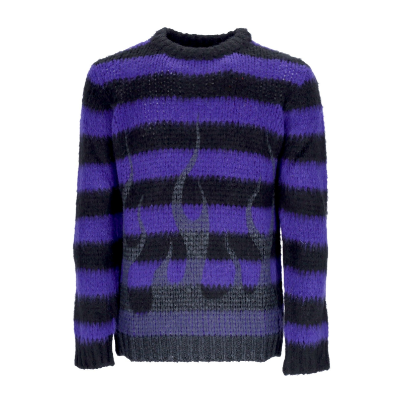 Black Flames Pullover Lila Herrenpullover