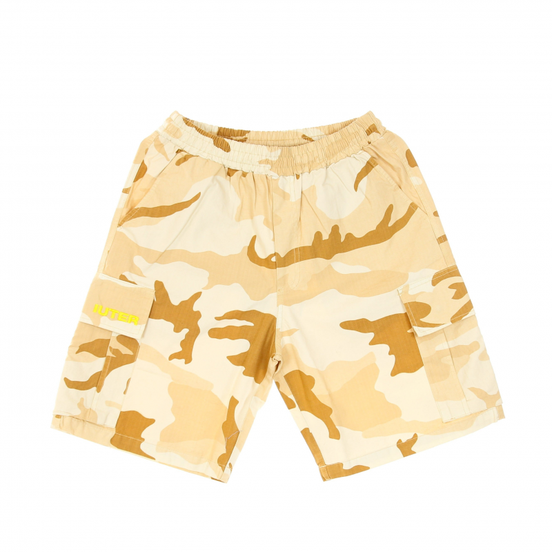 Kurze Cargo-Camo-Hose fur Herren in Beige