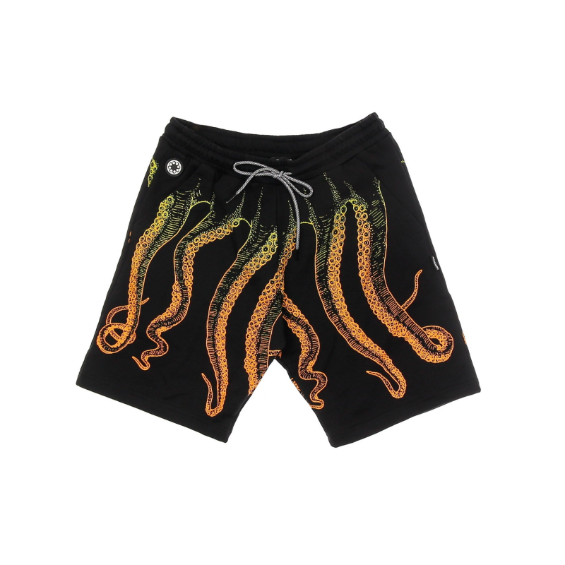 Kurze Herren-Trainingshose, Farbverlaufs-Sweatshorts, Schwarz