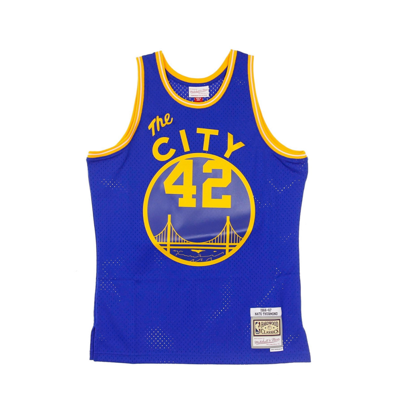 Herren-Basketball-Tanktop Nba Swingman Jersey Hardwood Classics Nr. 42 Nate Thurmond 1966-67 Safwar Road