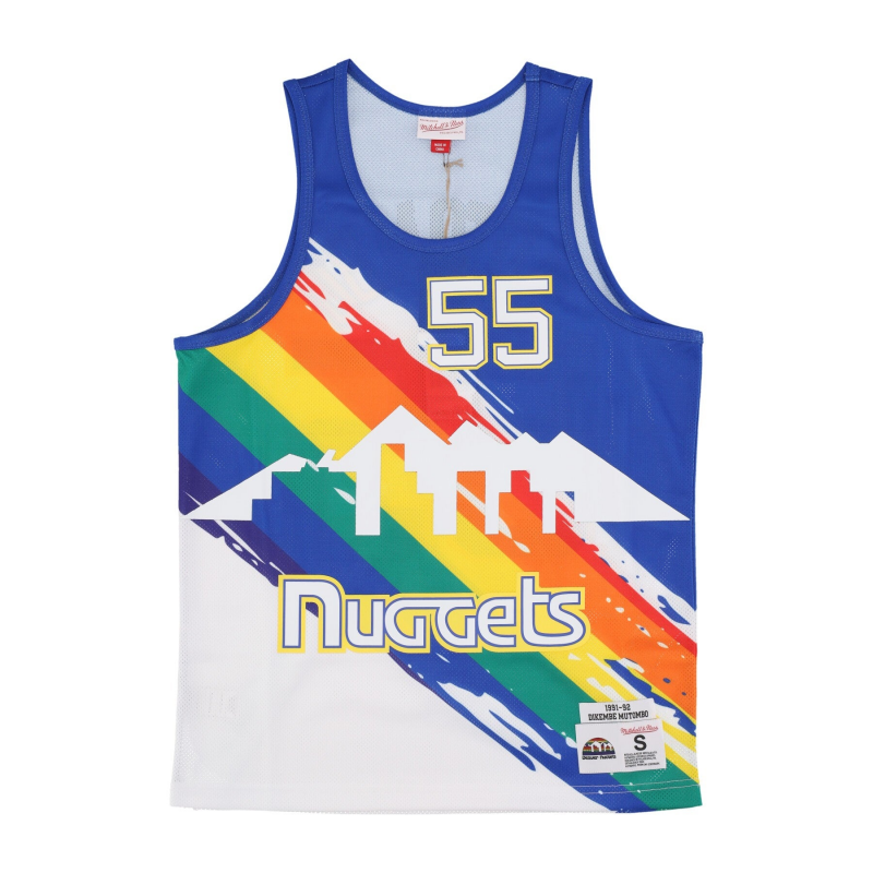 Herren-Basketballweste NBA Paint Brush Mesh Tank Nr. 55 Dikembe Mutombo Dennug Multi/WeiB