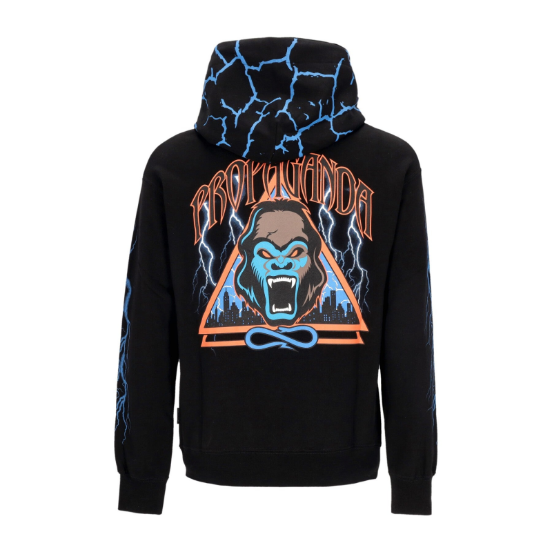 Leichtes Herren-Sweatshirt mit Kapuze, Triangle Gorilla Hoodie, Schwarz