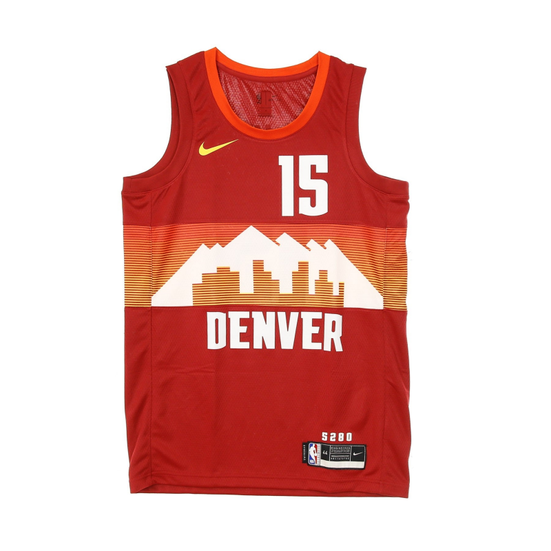Herren-Basketball-Tanktop Nba Swingman Jersey City Edition 2020 Nr. 15 Nikola Jokic Dennug Team Crimson/University Orange