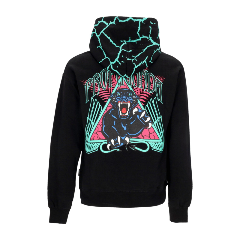 Leichtes Herren-Sweatshirt mit Kapuze, Triangle Panther Hoodie, Schwarz