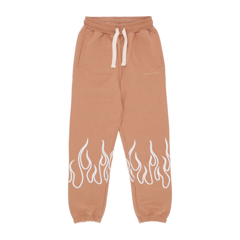 Leichte Herren-Trainingshose mit Stickerei, Flammenhose, Terrakotta