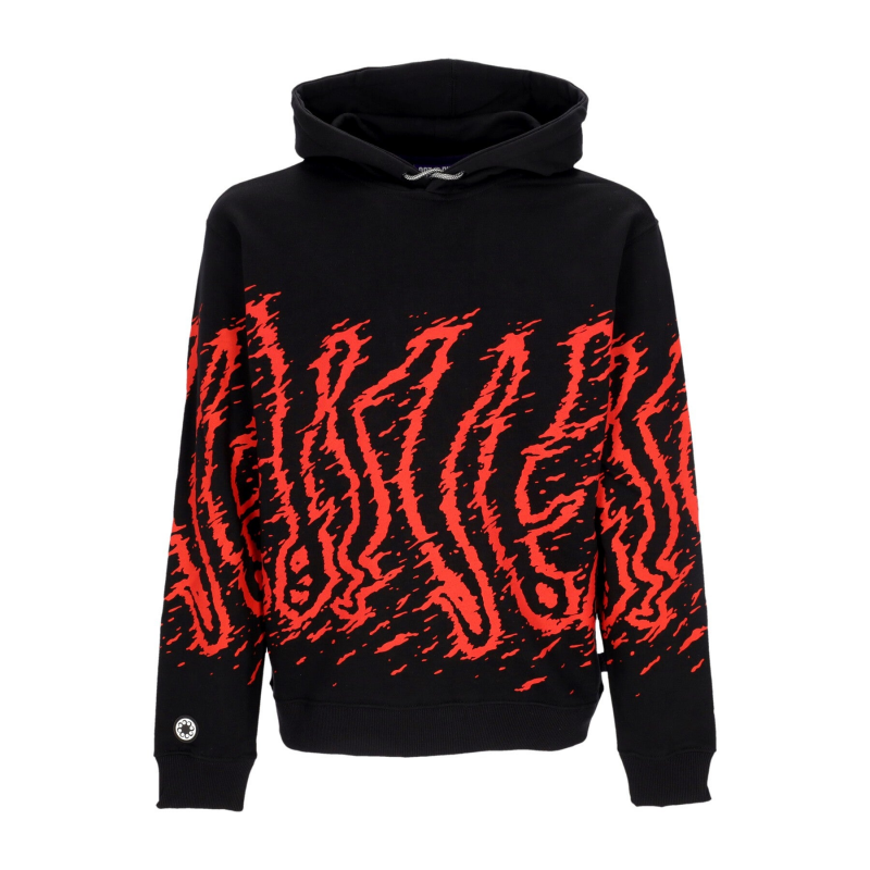 Leichtes Herren-Kapuzenpullover Fast Hoodie Schwarz/Rot