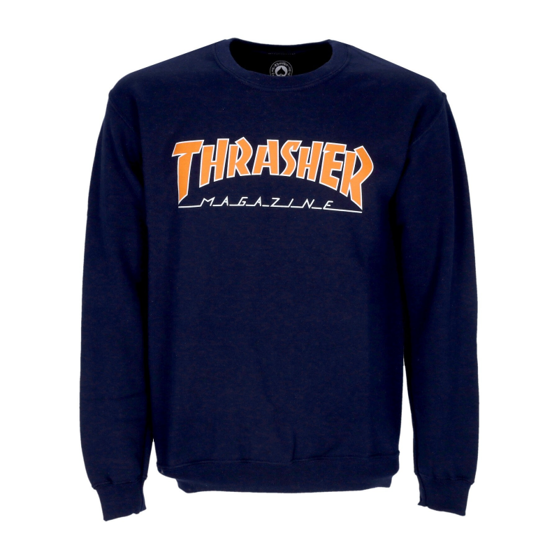 Umrissenes Herren-Sweatshirt mit Rundhalsausschnitt in Marineblau und Orange