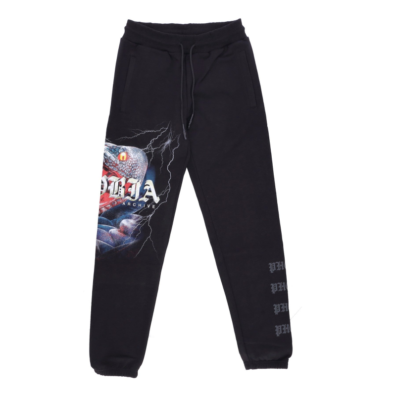 Leichte Herren-Trainingshose, Schlangenhose, Schwarz