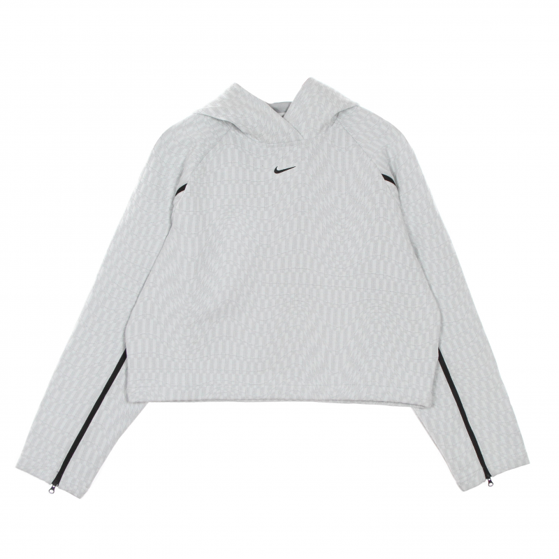 Leichtes Damen-Sweatshirt mit Kapuze W Sportswear Tech Pack Hoodie All Over Jacquard WeiB/Schwarz