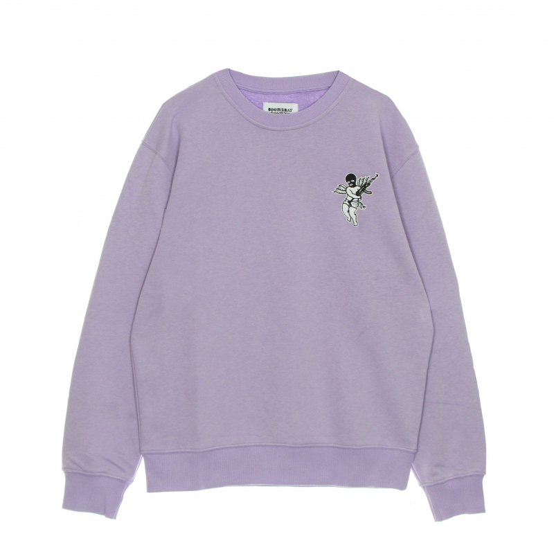 Leichtes Herren-Sweatshirt mit Rundhalsausschnitt „No More Space“, bestickt, Rundhalsausschnitt, Flieder