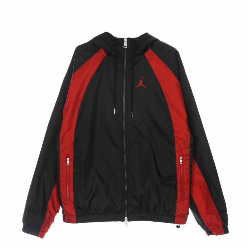 Essentials Woven Jacket Herren-Windbreaker Schwarz/Gym Red