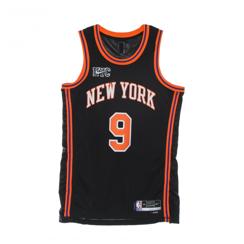 Herren-Basketball-Tanktop Nba Dri Fit Swingman Jersey City Edition Nr. 9 Rj Barrett Neykni Schwarz