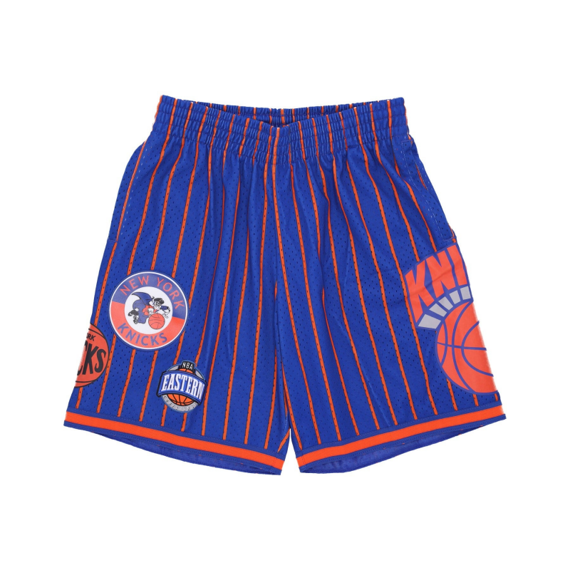 Herren-Basketballshorts Nba Hometown Mesh Short Hardwood Classics Neykni Royal/Orange