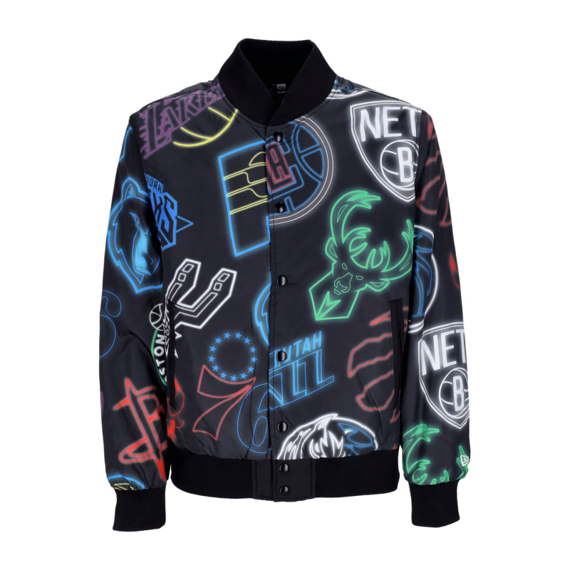 Herren Bomberjacke NBA All Over Print Bomber Schwarz/Multi