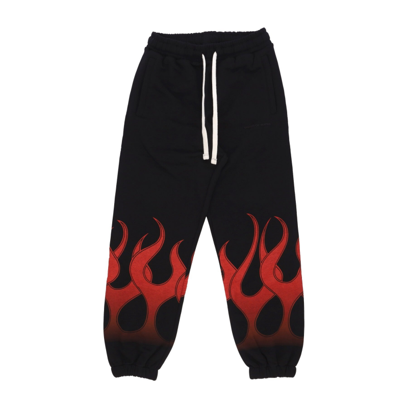 Leichte Herren-Trainingshose Flames Pants Schwarz/Rot