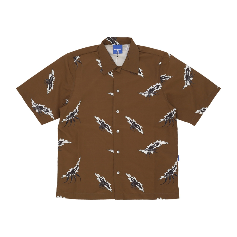 Monster Shirt Braunes Herren-Kurzarmhemd