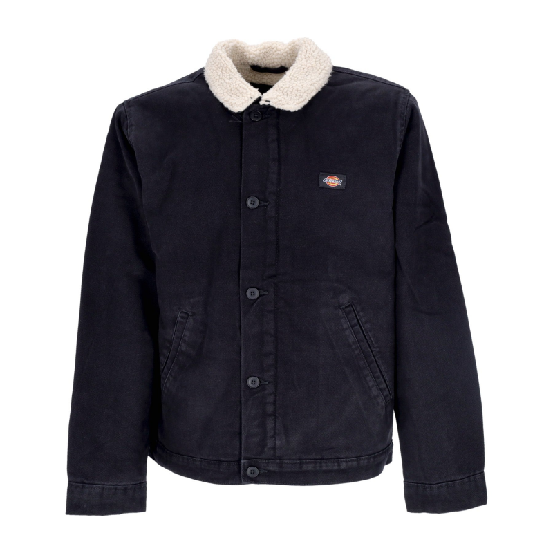 Arbeitsjacke fur Herren, Deckjacke aus Duck Canvas, Stone Washed Black
