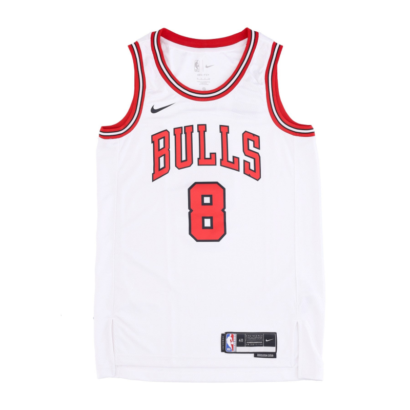 Herren-Basketball-Tanktop Nba Dri-fit Swingman Jersey Association Edition 22 Nr. 8 Zach Lavine Chibul WeiB