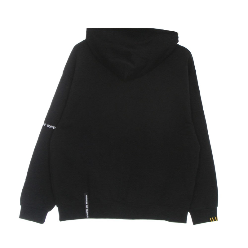 Leichtes Herren-Kapuzenpullover mit Harlekin-Print, Oversize-Kapuzenpullover, Schwarz