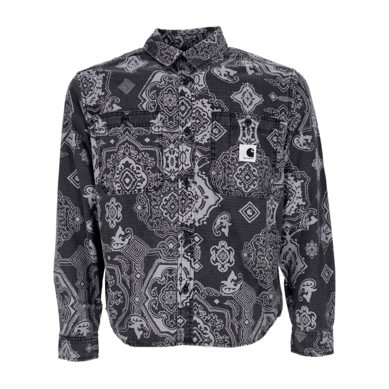 Damen Langarmshirt L/S Verse Shirt Black Heavy Stone Wash