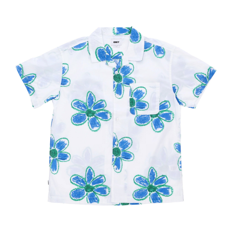 Wyatt Woven Herren Kurzarmhemd S WeiB Multi