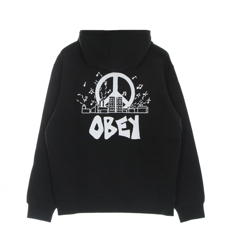 City Block Premium Herren-Sweatshirt mit Kapuze, leicht, French Terry, Schwarz