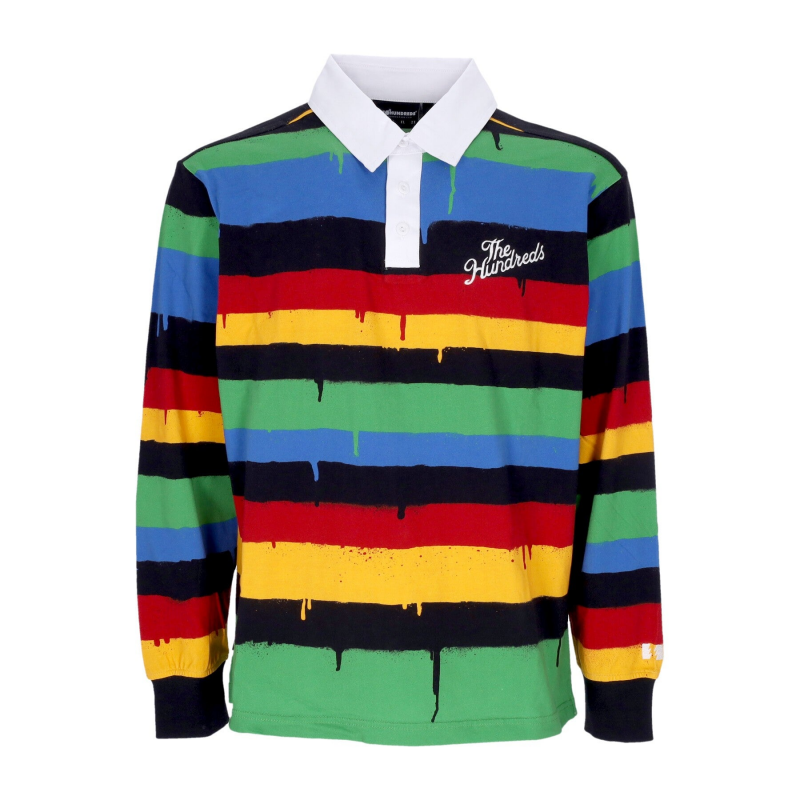 Langarm-Poloshirt fur Herren Spray Drip L/s Rugby Schwarz
