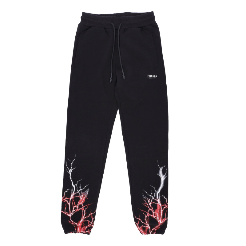 Leichte Herren-Trainingshose Lightning Pants Schwarz/Rot/Grau