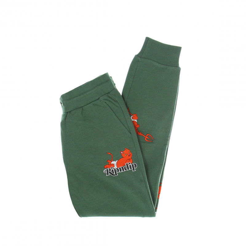 Leichte Herren-Trainingshose Devil Babies Sweathose Dark Sage