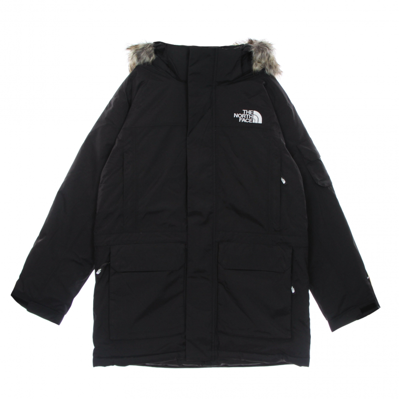 Recycelte Mcmurdo-Jacke. Schwarze lange Herrenjacke