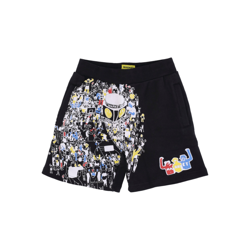 Kurze Trainingshose Herren Sweatshirt World Basketball Game Sweatshorts X Smiley Schwarz