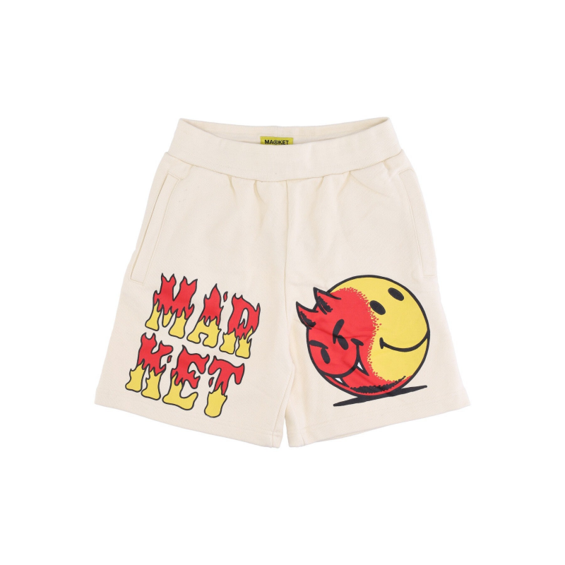 Kurze Trainingshose fur Herren von Good And Evil Sweatshorts X Smiley Cream
