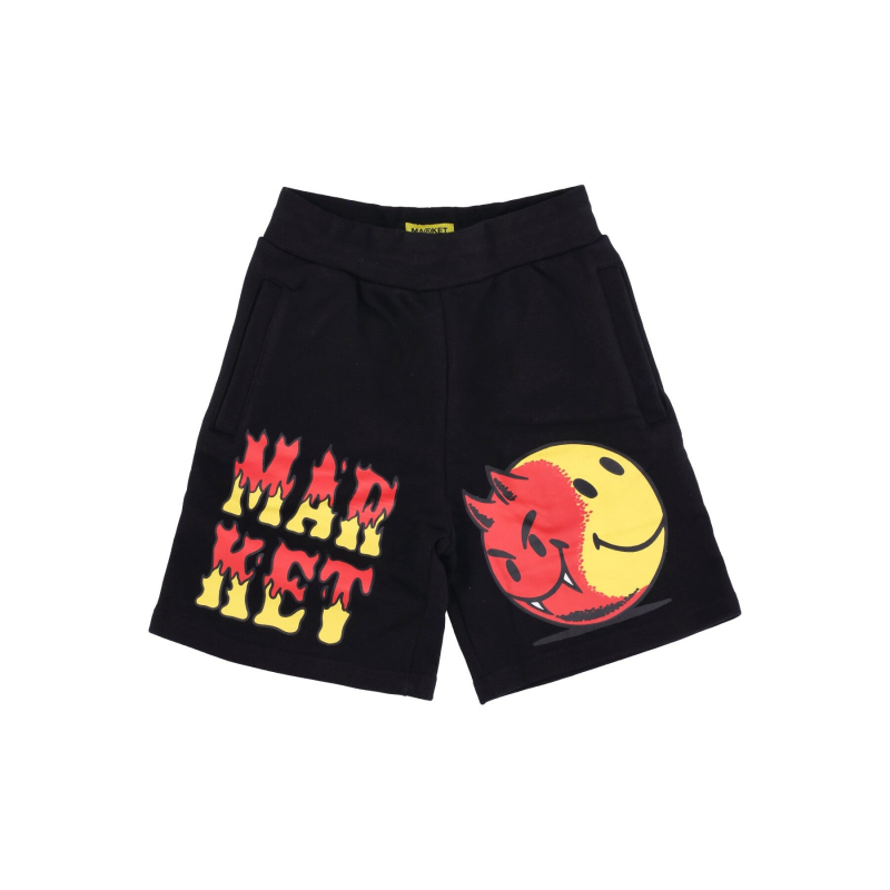 Kurze Trainingshose fur Herren von Good And Evil Sweatshorts X Smiley in Schwarz