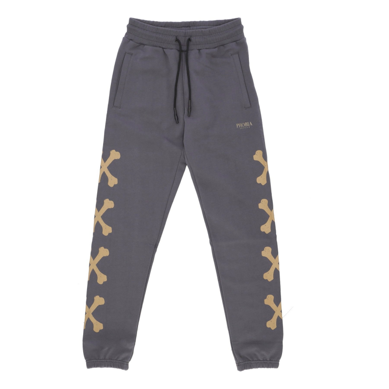 Leichte Herren-Trainingshose Cross Bones Hose Grau/Beige