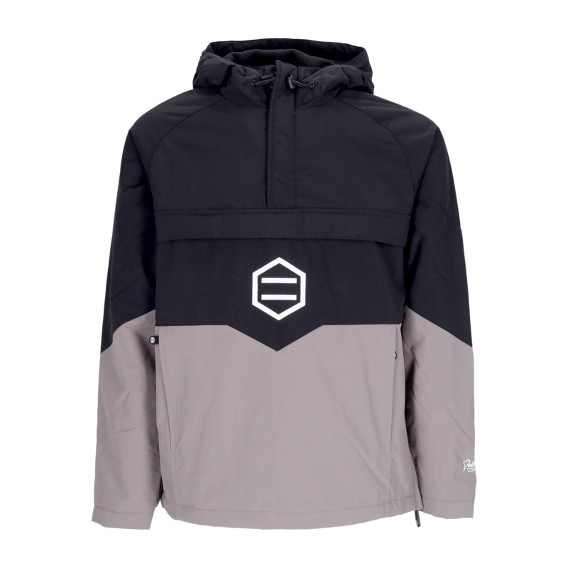 Herren-Anorak-Jacke, abnehmbare Jacke, Schwarz/WeiB