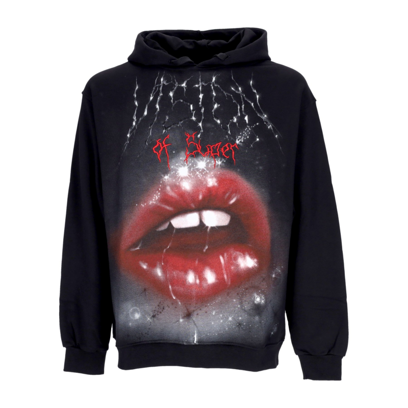 Kapuzenpullover mit Rock-Mouth-Print fur Herren in Schwarz