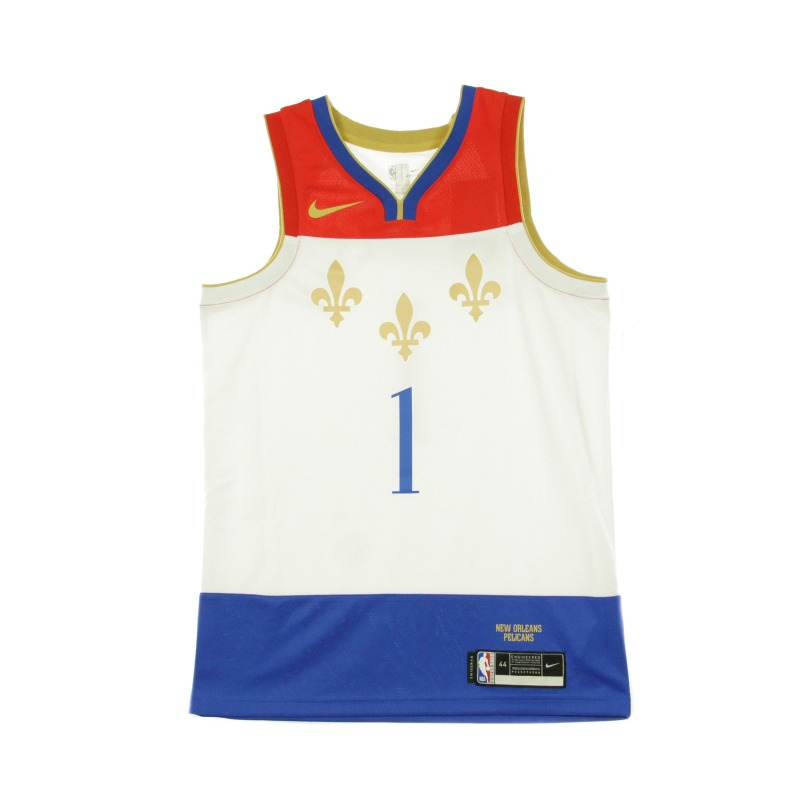 Herren-Basketball-Tanktop Nba Swingman Jersey City Edition 2020 Nr. 1 Williamson Zion Neopel WeiB