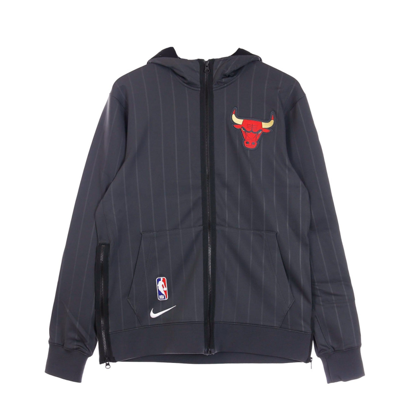 Leichtes Herren-Sweatshirt mit Kapuze und ReiBverschluss Nba Therma Flex Showtime City Edition Chibul Anthrazit/Schwarz/WeiB